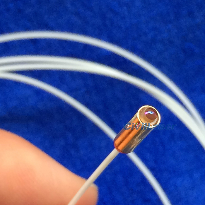 Single Core Optical Colimador de fibra Gold Plated Tube C-Lens APC Connector